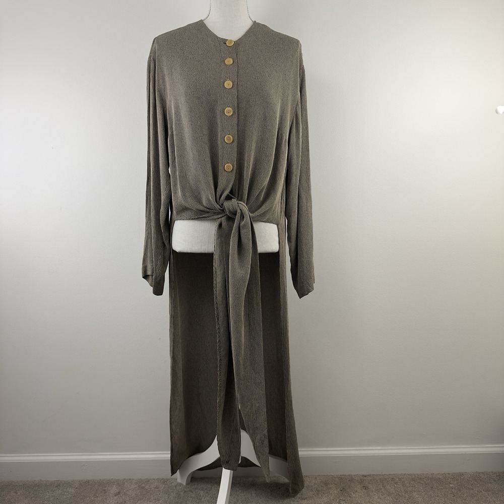 Atos Lombardini Women's Long Button Front Tunic Dress – Size L –‎ Made in Italy
